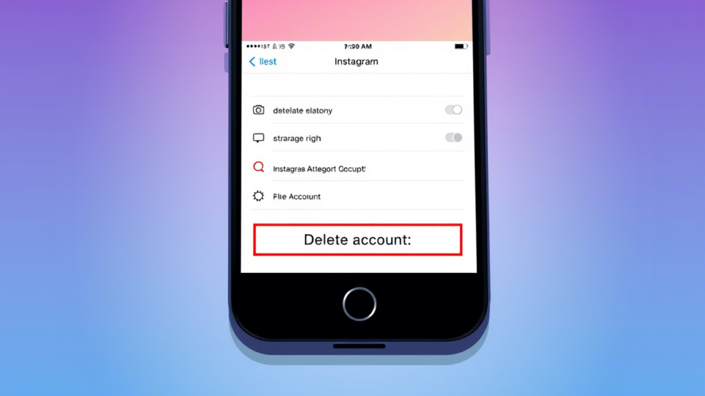 how to delete instagram account